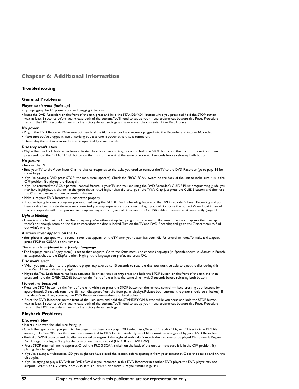 Chapter 6: additional information | RCA DRC8000N User Manual | Page 54 / 64