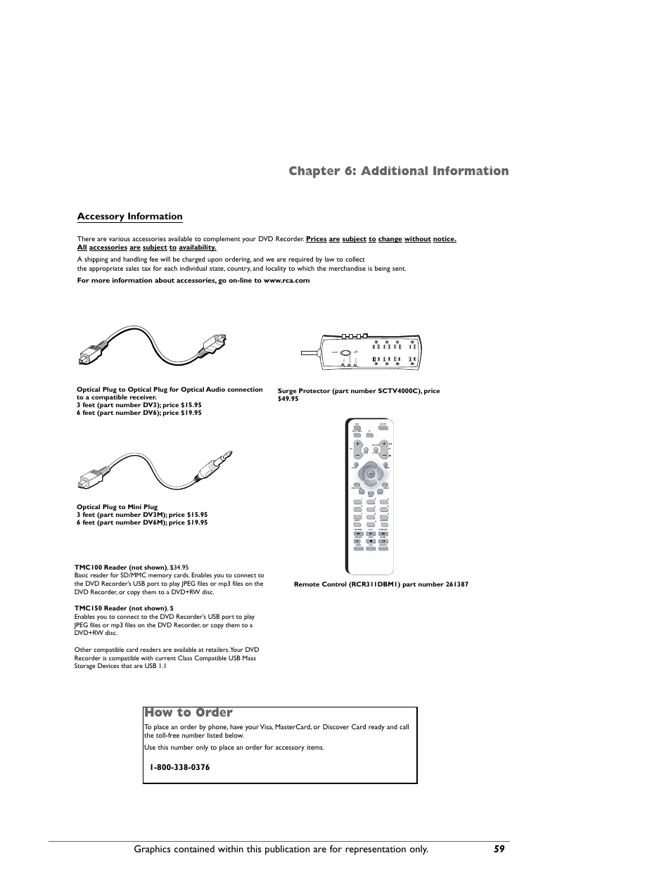 Chapter 6: additional information, How to order, Accessory information | RCA DRC8000N User Manual | Page 61 / 64