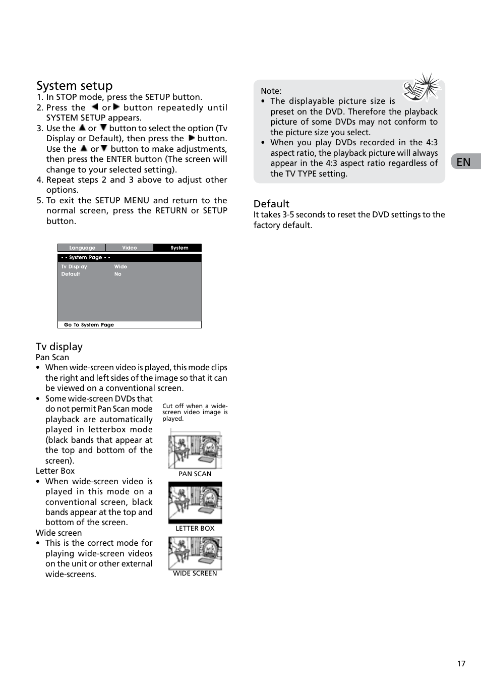 System setup | RCA DRC6282 User Manual | Page 18 / 23