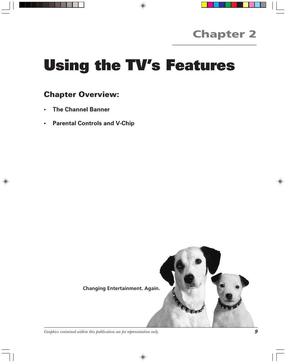 Using the tv’s features, Chapter 2, Chapter overview | RCA 15956220 User Manual | Page 11 / 32