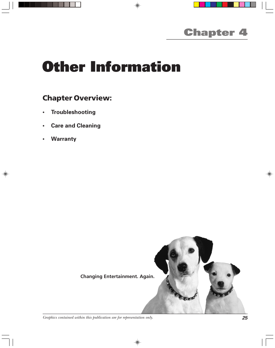 Other information, Chapter 4, Chapter overview | RCA 15956220 User Manual | Page 27 / 32