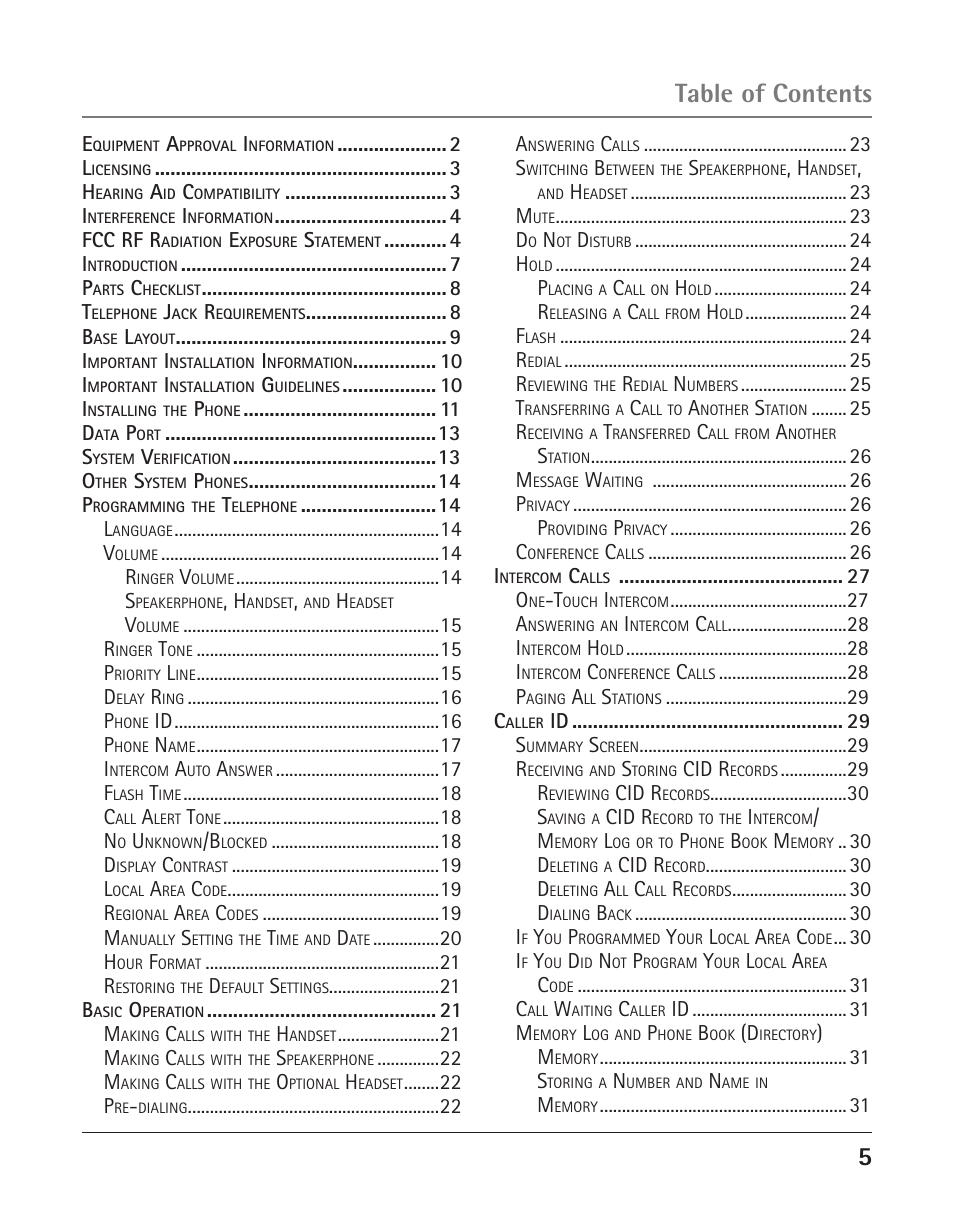 5table of contents | RCA 25423 User Manual | Page 5 / 44