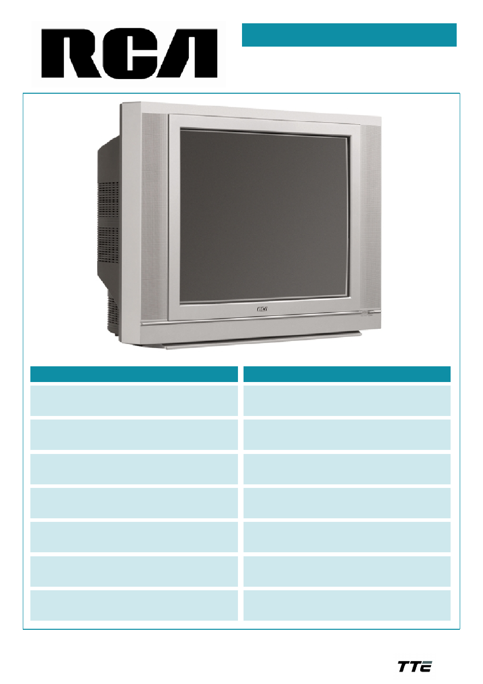 RCA 20F512T User Manual | 2 pages