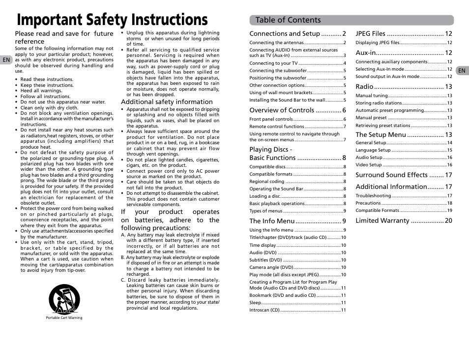 RCA RTS202 User Manual | Page 3 / 25