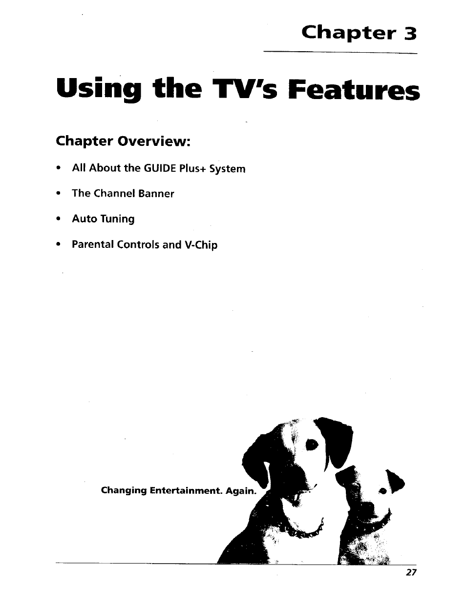 Chapter 3, Using the tv's features, Chapter overview | RCA 15491880 User Manual | Page 29 / 64