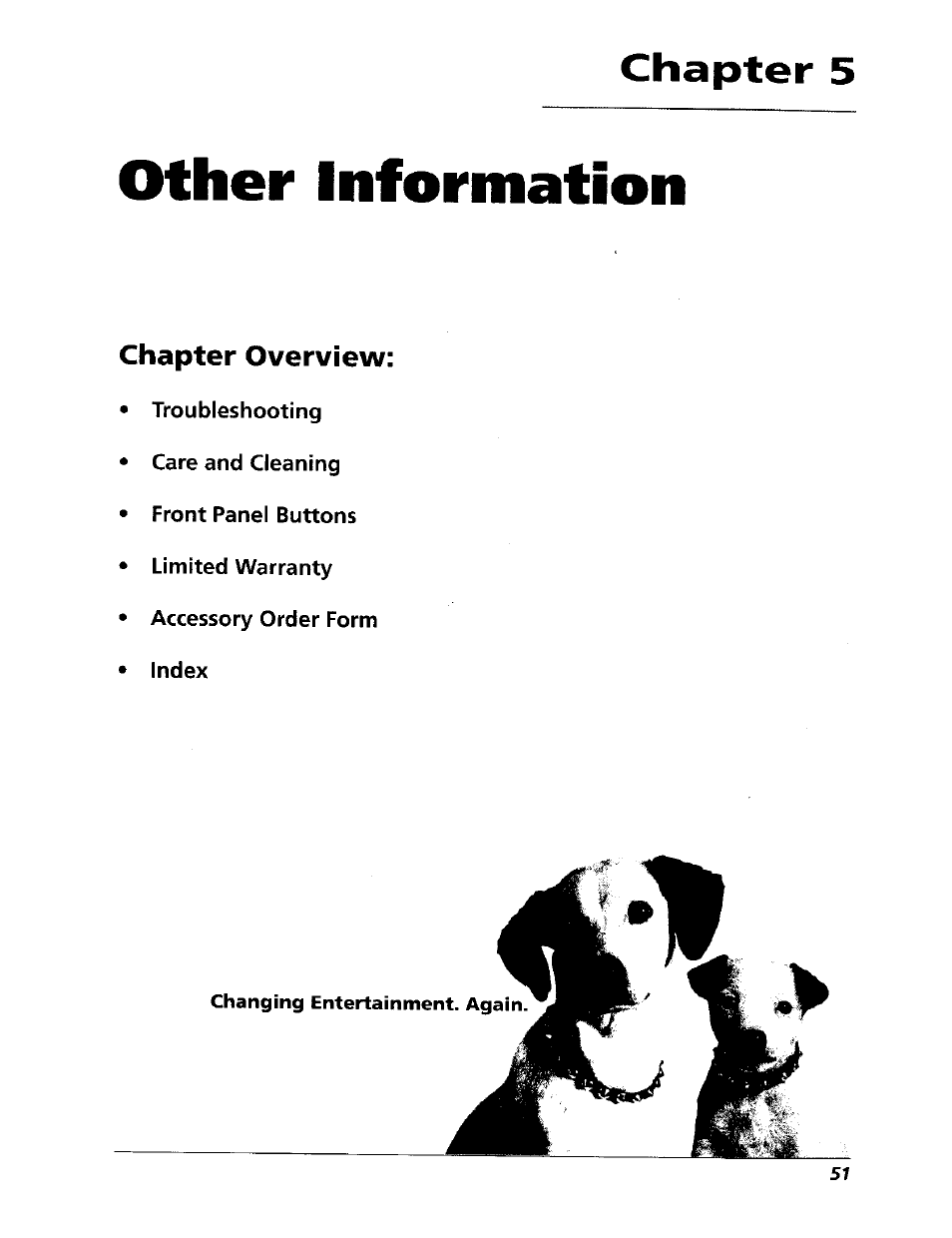 Chapter 5, Other information, Chapter overview | RCA 15491880 User Manual | Page 53 / 64