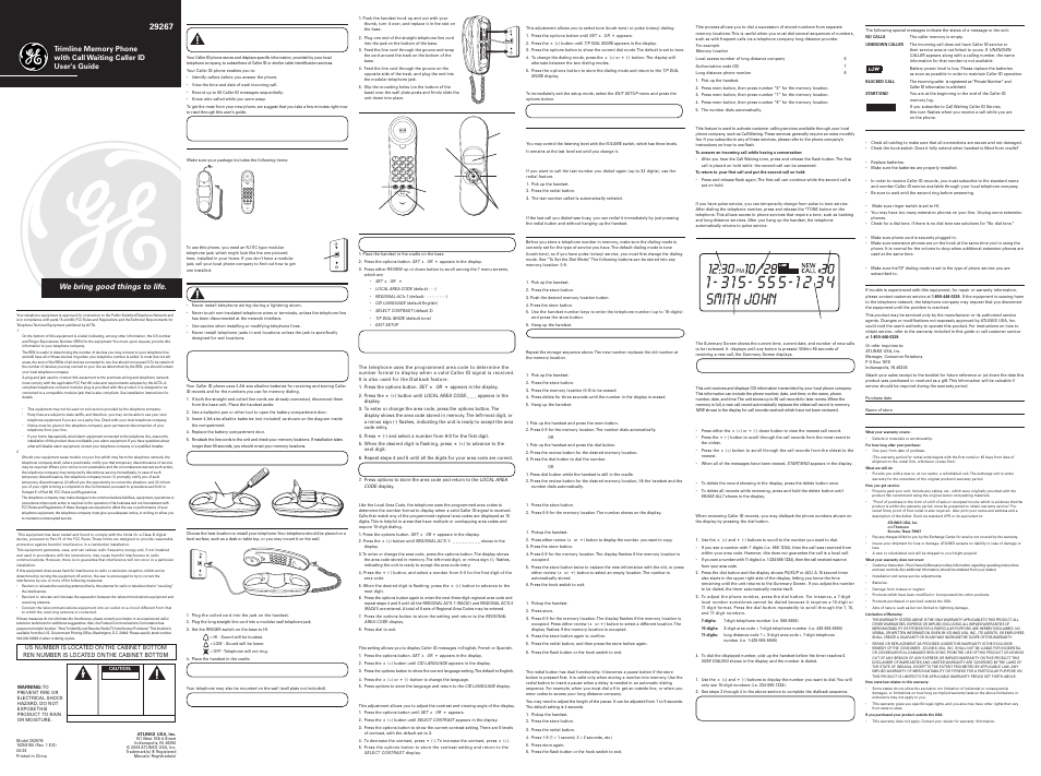 RCA 29267 User Manual | 2 pages