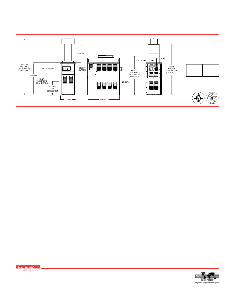 Technical data, Raypak versa 130 gas heater, Heating products | Swimming pool and spa, Versa 130 standard features, All models, Electronic ignition models only, Millivolt models only, Quality assurance | Raypak 130 User Manual | Page 2 / 2