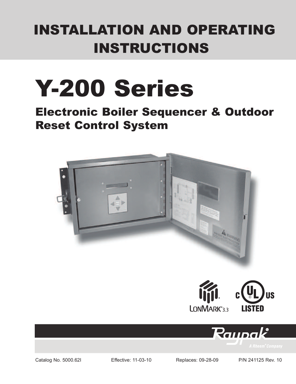 Raypak Y-200 User Manual | 40 pages