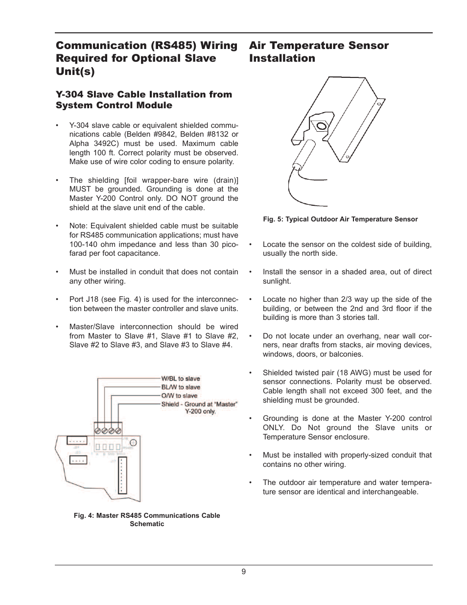 Air temperature sensor installation | Raypak Y-200 User Manual | Page 9 / 40