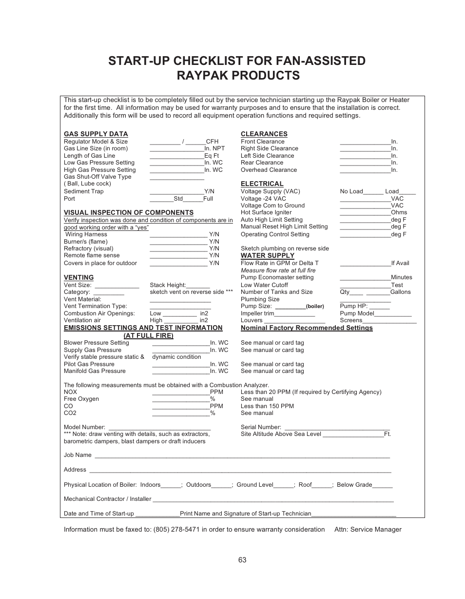 Raypak HIDELTA 992B User Manual | Page 63 / 68