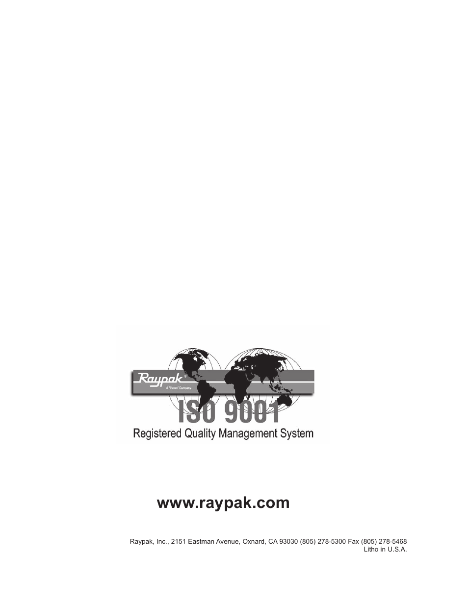 Raypak HIDELTA 992B User Manual | Page 68 / 68