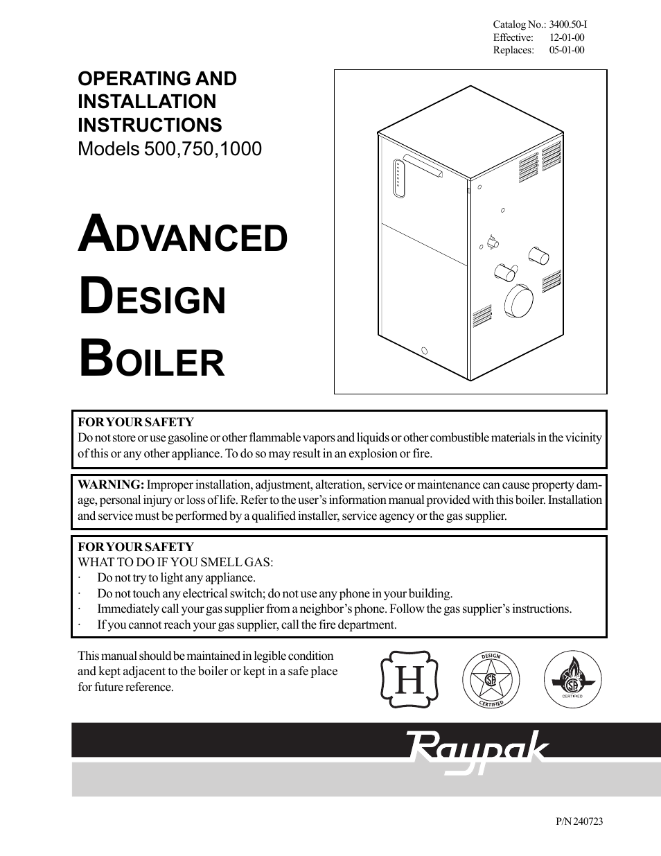 Raypak 750 User Manual | 74 pages