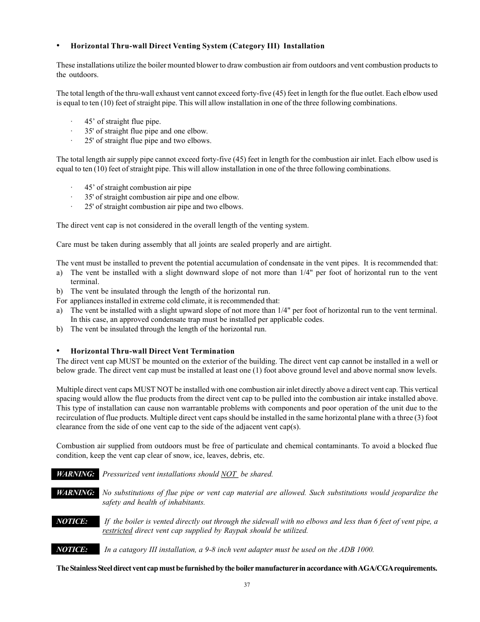 Raypak 750 User Manual | Page 37 / 74
