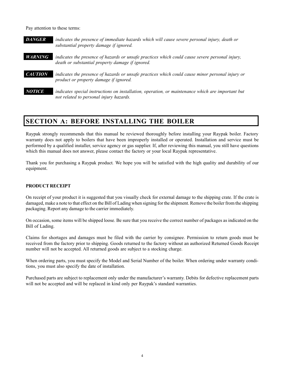 Raypak 750 User Manual | Page 4 / 74