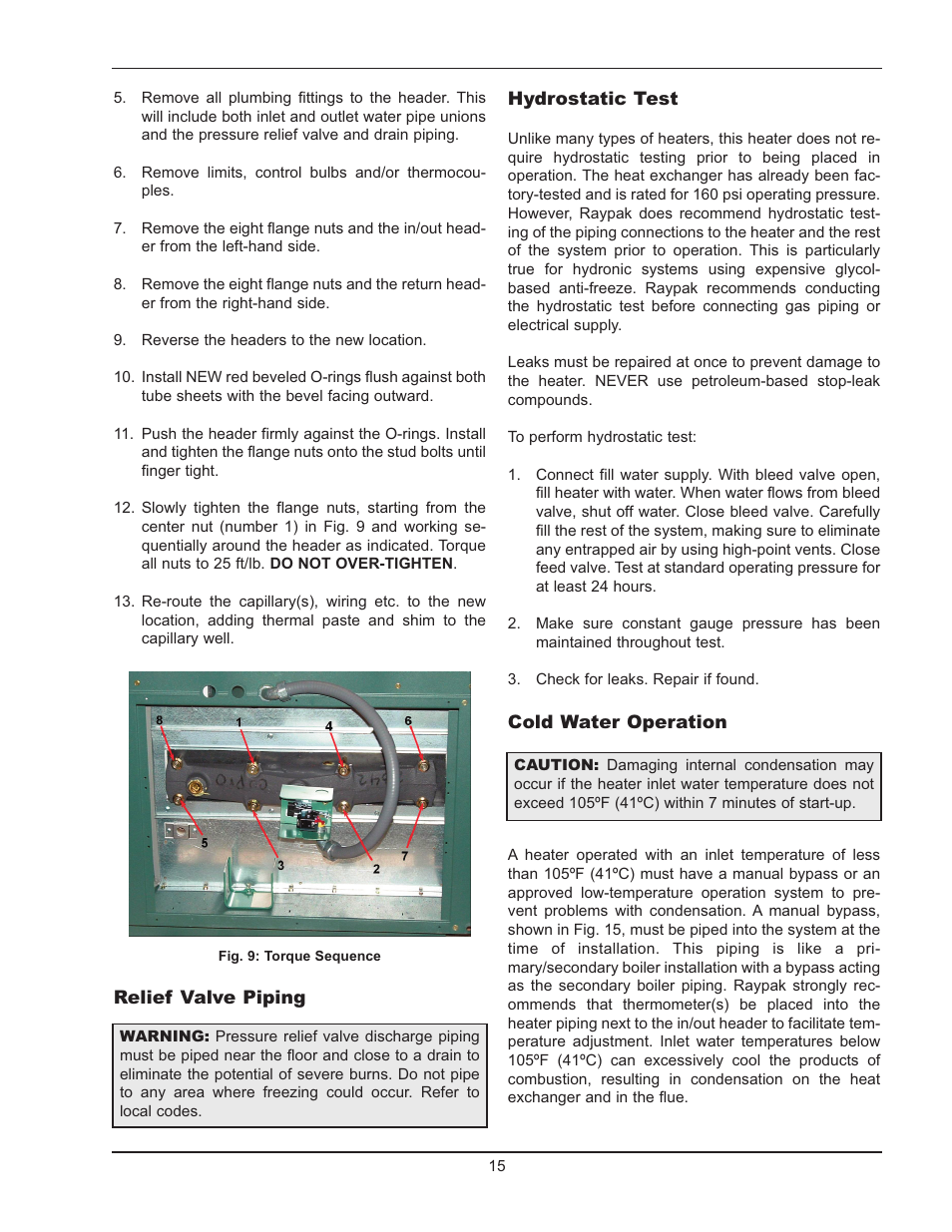 Raypak Hi Delta 992B-1262B User Manual | Page 15 / 66