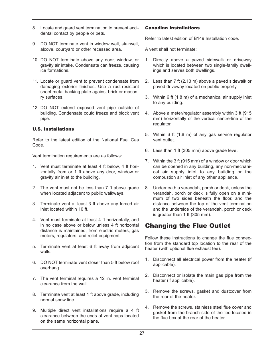 Changing the flue outlet | Raypak Hi Delta 992B-1262B User Manual | Page 27 / 66