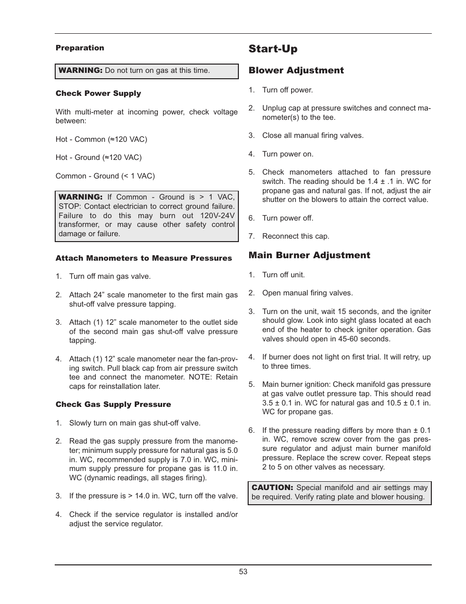 Start-up | Raypak Hi Delta 992B-1262B User Manual | Page 53 / 66