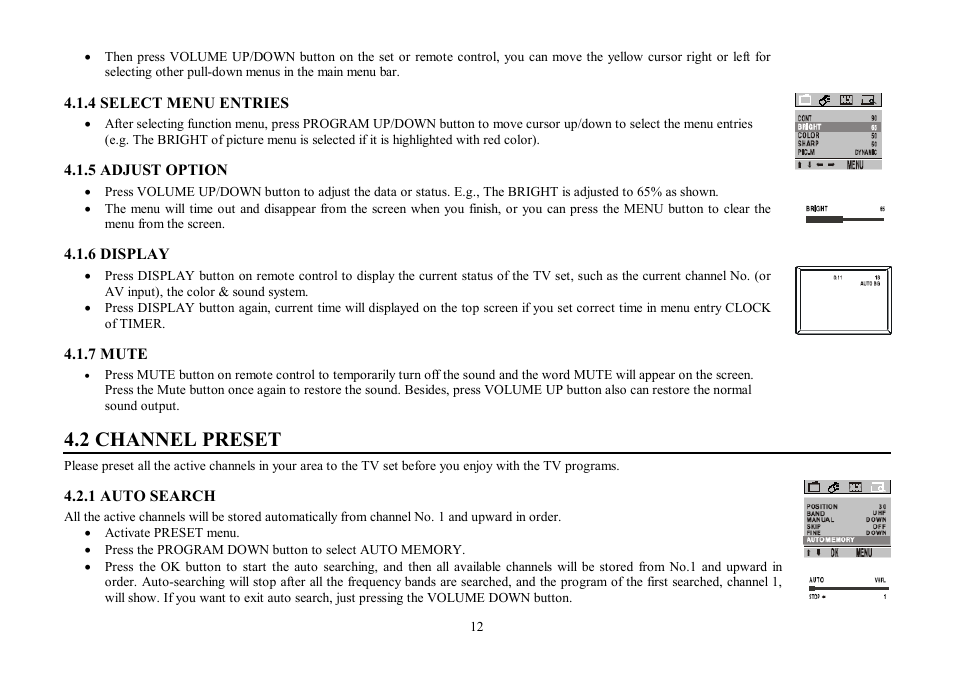 2 channel preset | Hyundai H-TV2103PF User Manual | Page 12 / 49