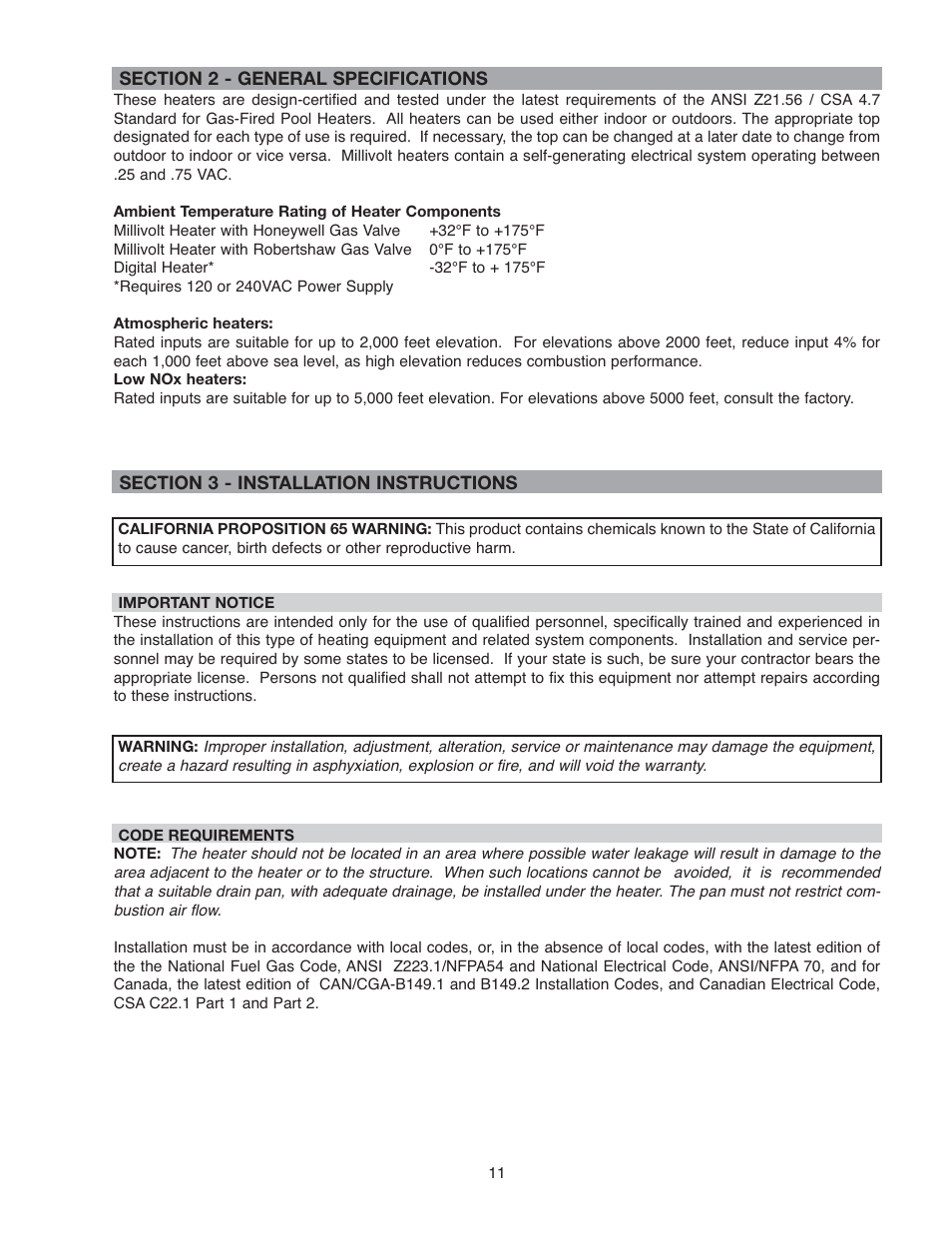 Raypak 266A User Manual | Page 11 / 55