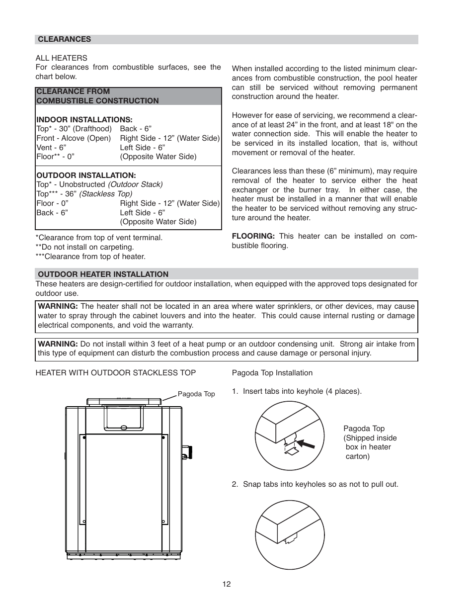 Raypak 266A User Manual | Page 12 / 55