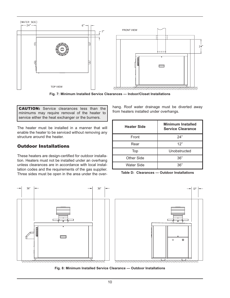 Outdoor installations | Raypak HI DELTA HD101 User Manual | Page 10 / 48