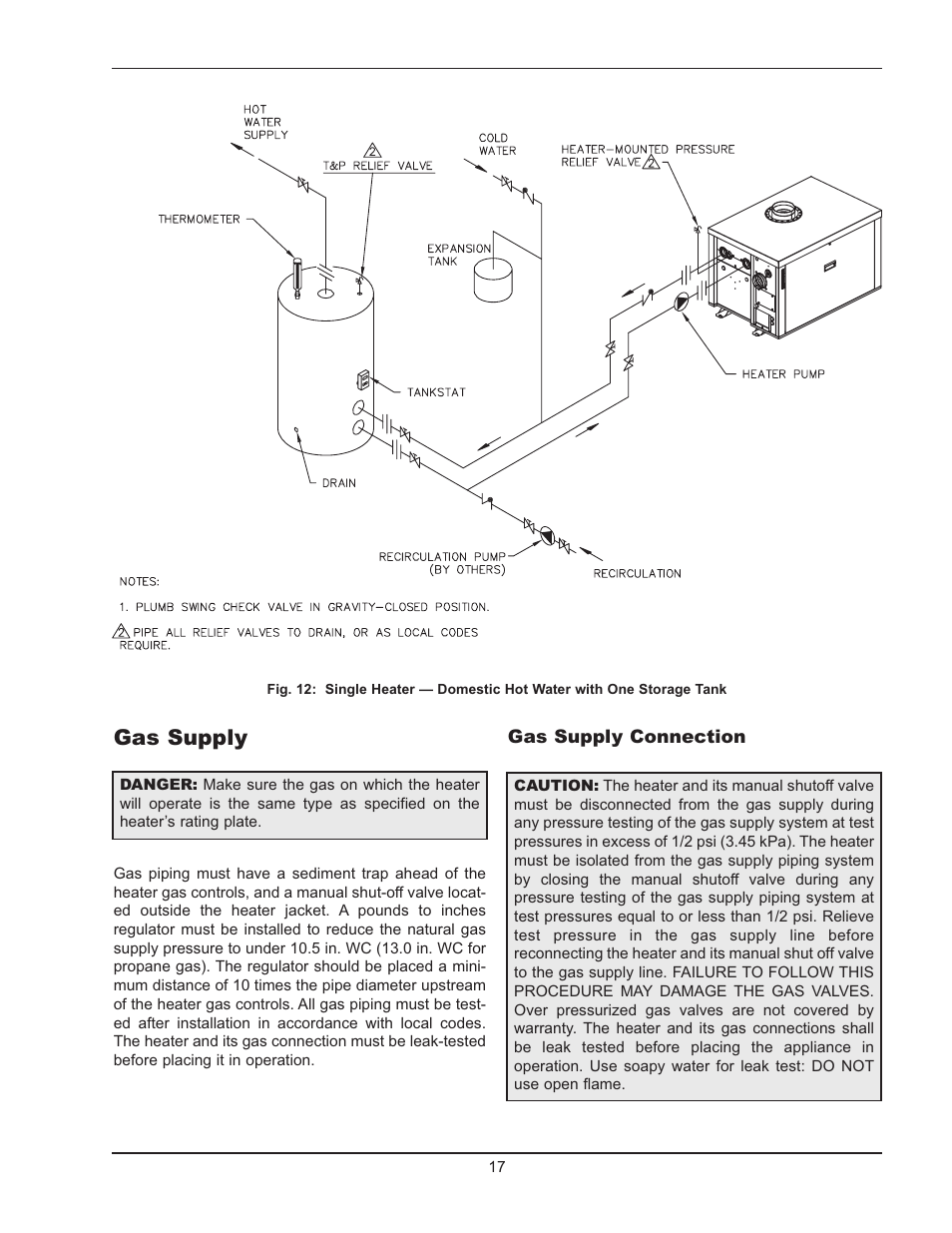 Gas supply | Raypak HI DELTA HD101 User Manual | Page 17 / 48