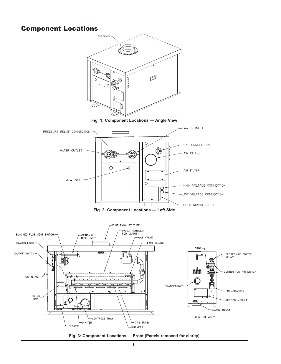 Component locations | Raypak HI DELTA HD101 User Manual | Page 6 / 48