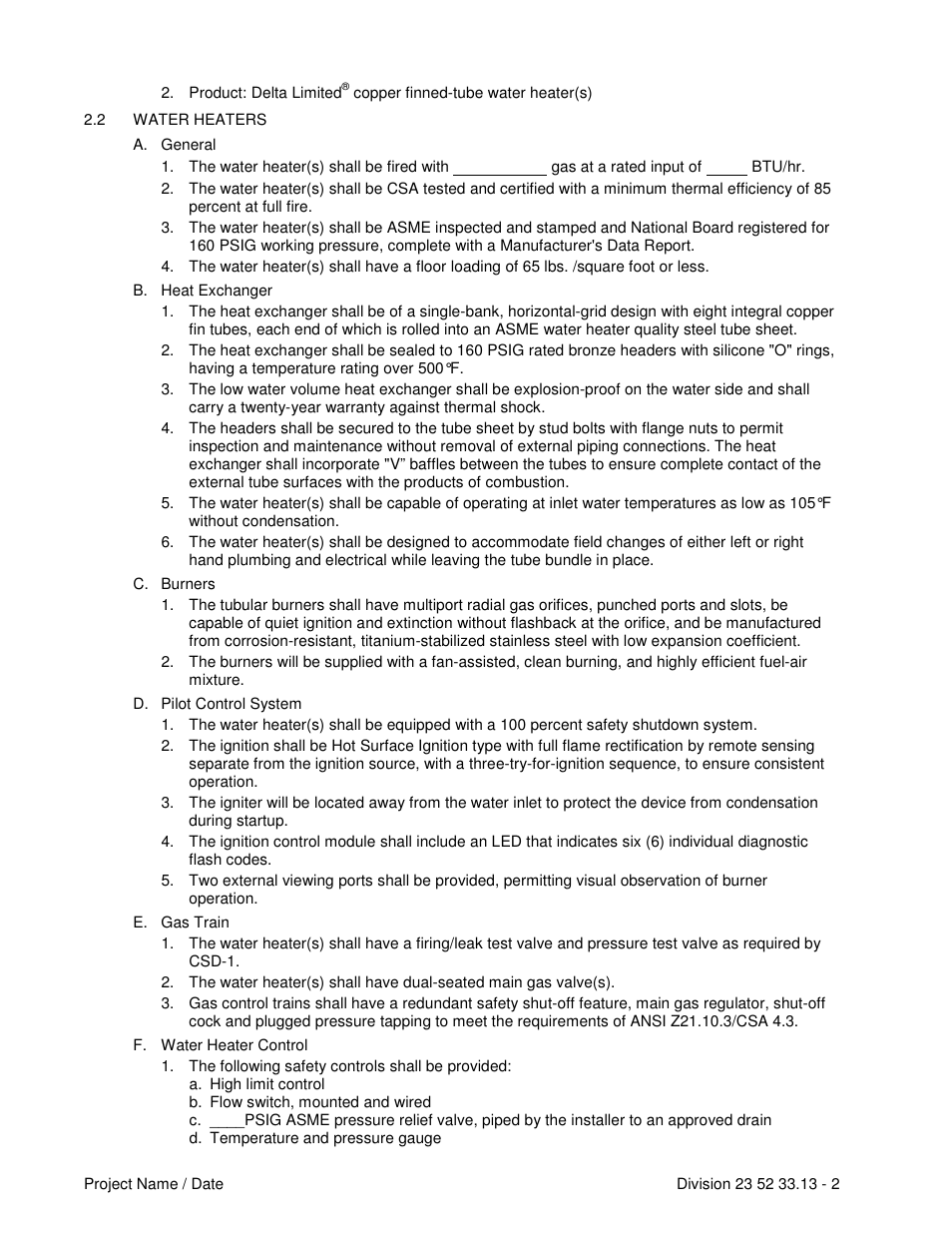 Raypak DEL TA LIMITED 899B User Manual | Page 2 / 5