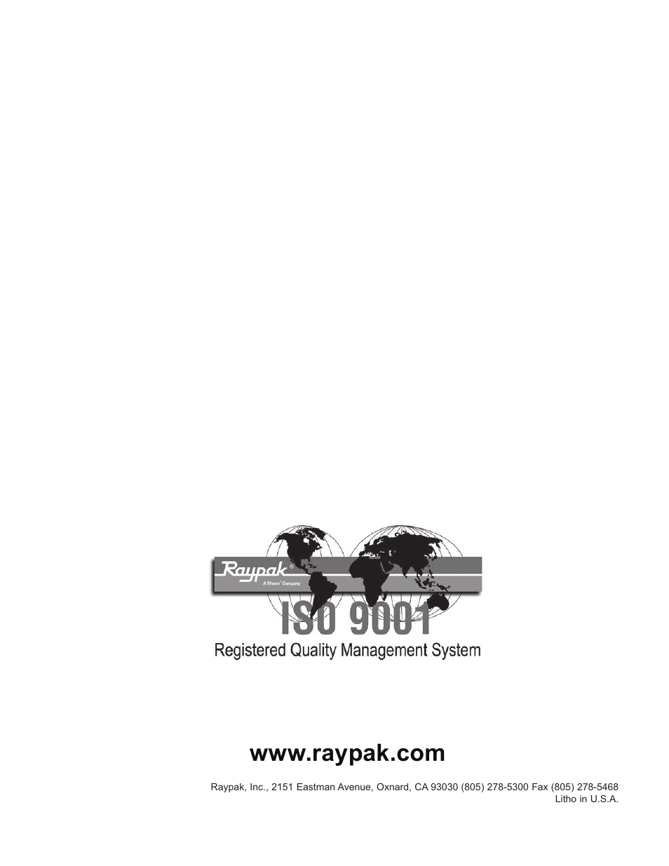 Raypak 400/401 User Manual | Page 16 / 16