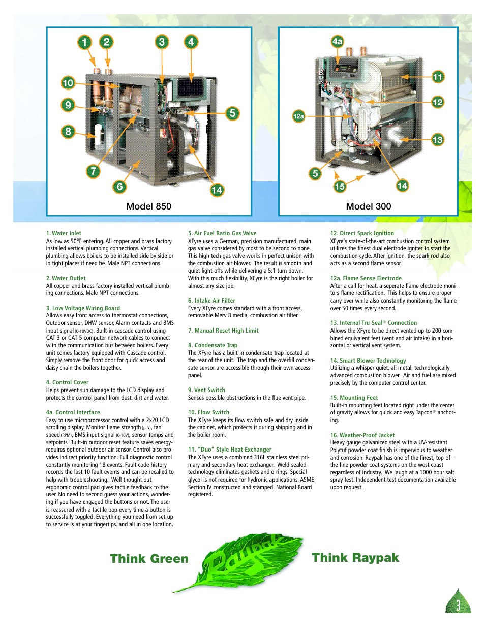 Think raypak think green | Raypak XFYRE 500 User Manual | Page 3 / 8