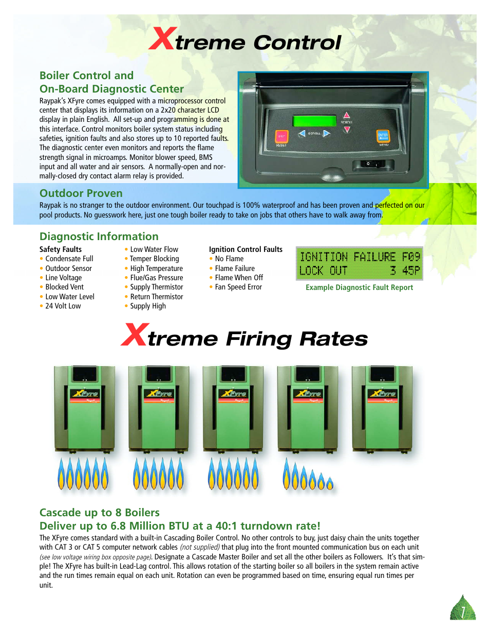 Treme control, Treme firing rates | Raypak XFYRE 500 User Manual | Page 7 / 8