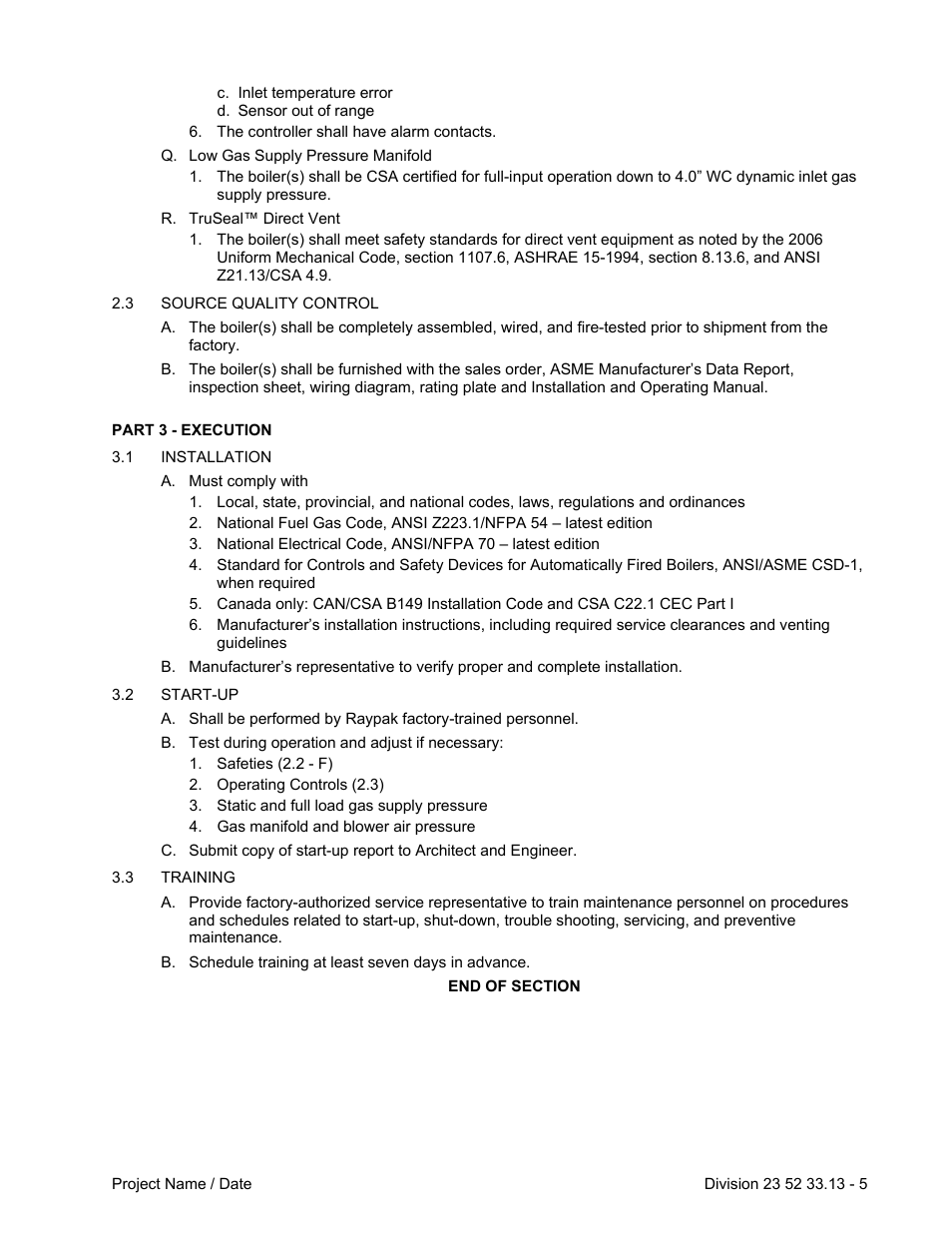 Raypak 2342BE User Manual | Page 5 / 5