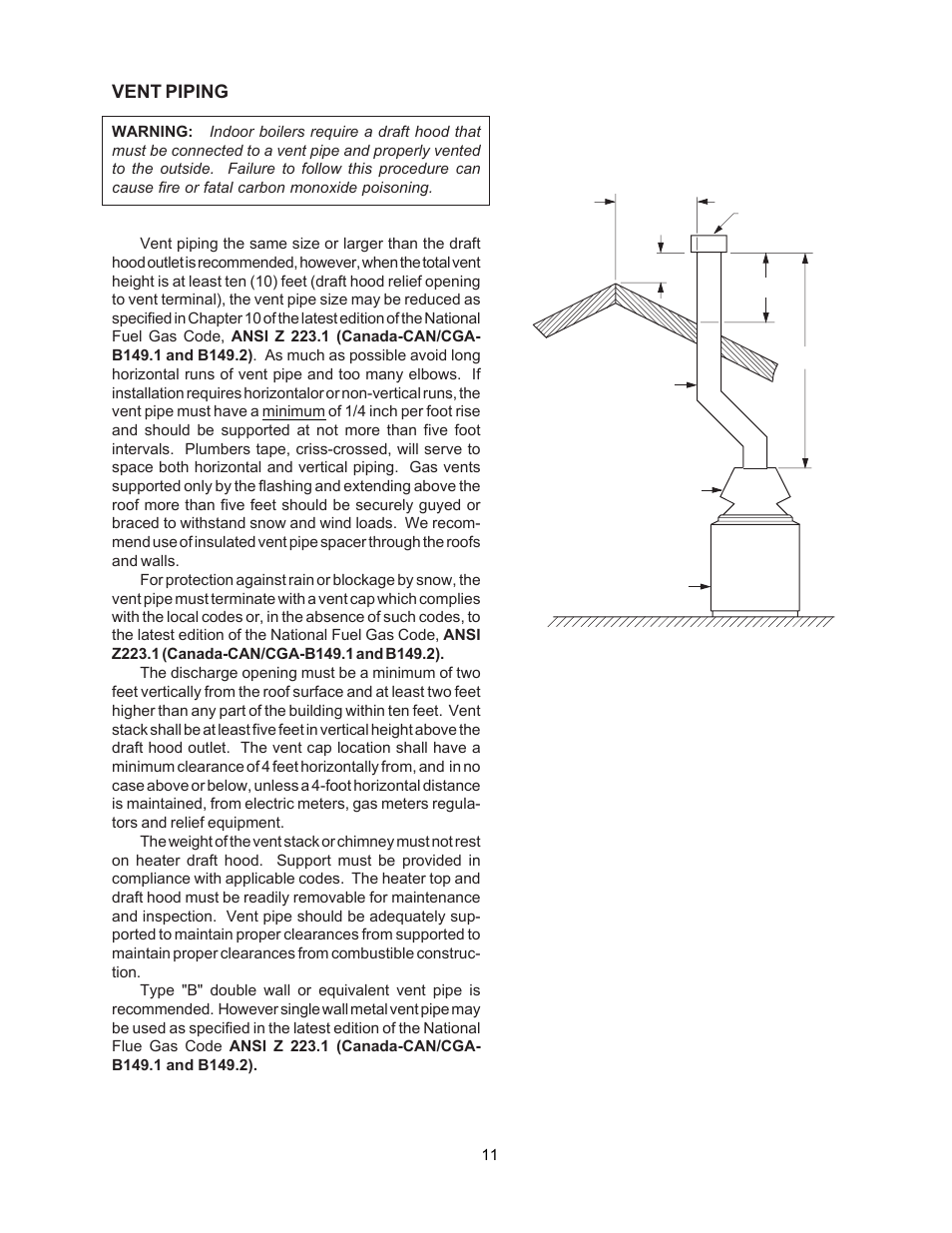 Vent piping | Raypak 055B User Manual | Page 11 / 32