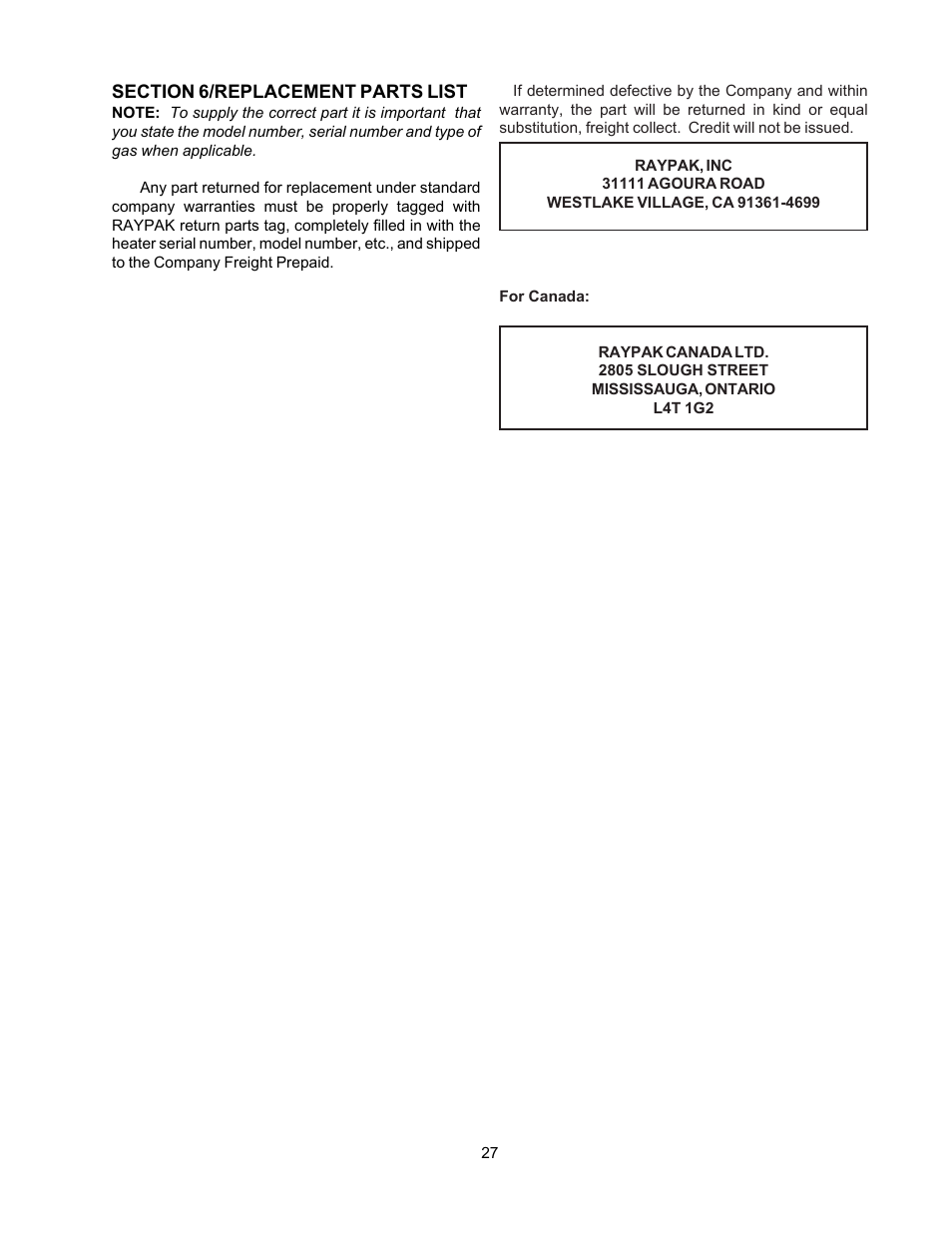 Raypak 055B User Manual | Page 27 / 32