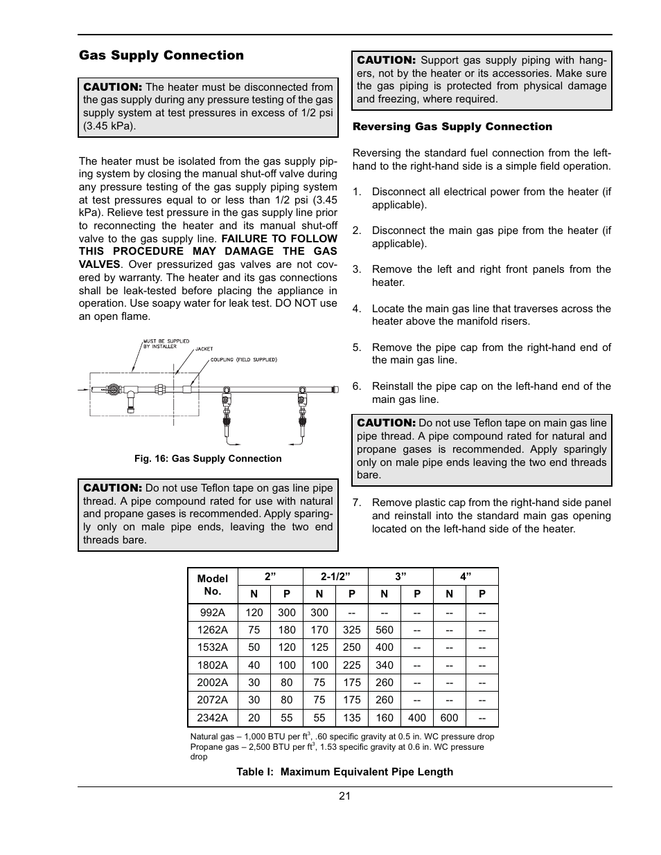 Raypak WH & P L W User Manual | Page 21 / 64