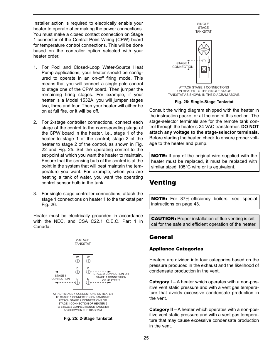 Venting, General | Raypak WH & P L W User Manual | Page 25 / 64