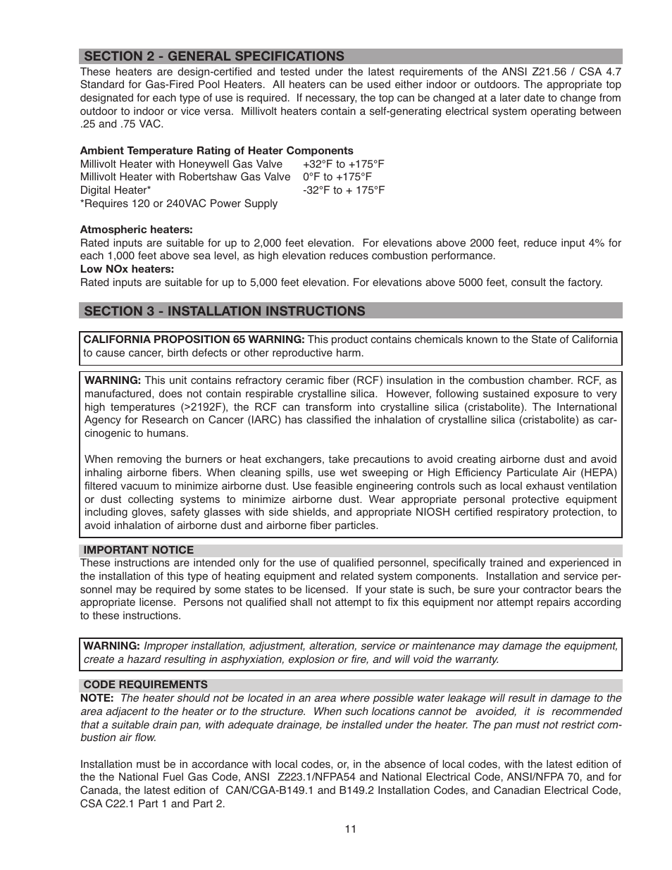 Raypak 336A User Manual | Page 11 / 55