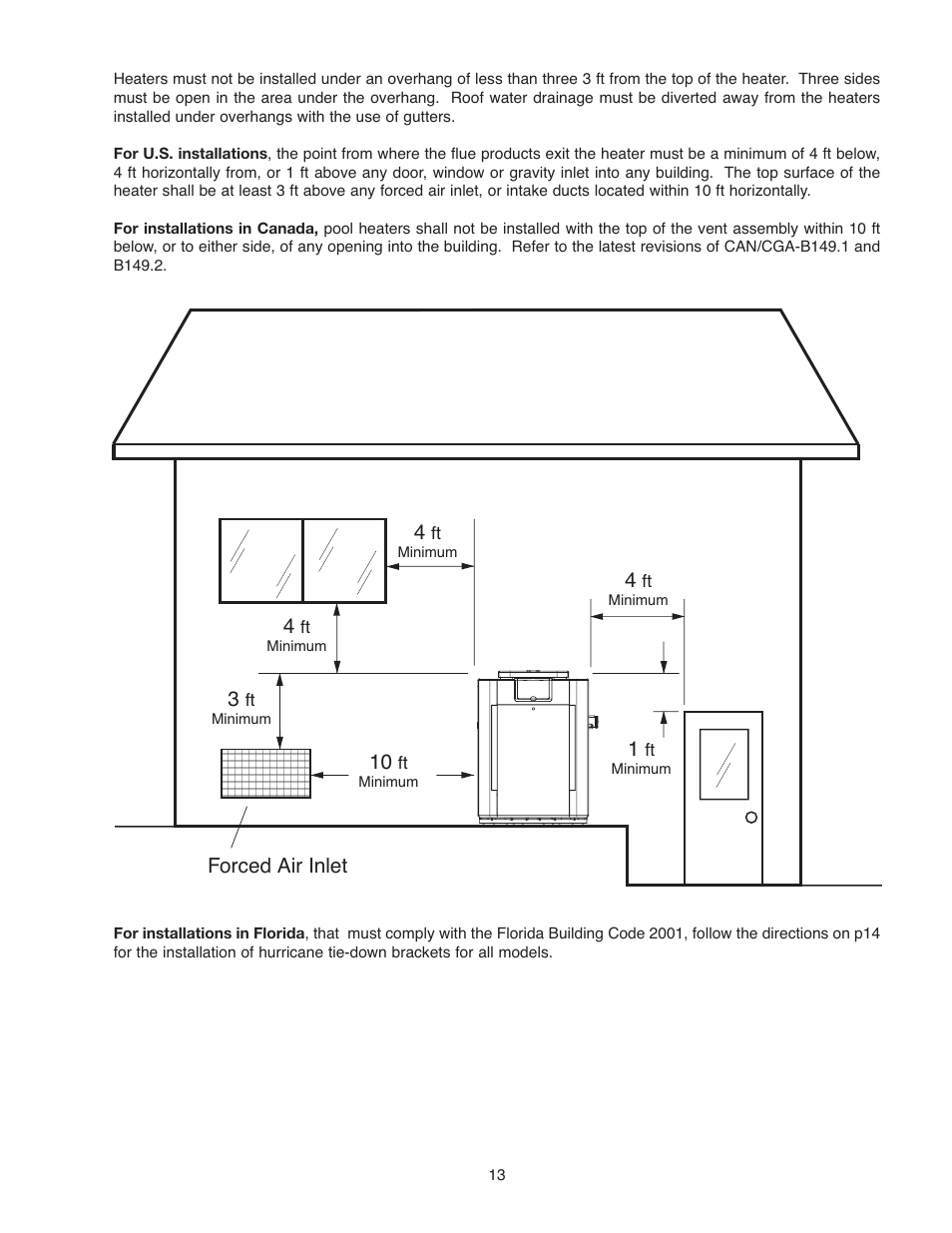 Forced air inlet | Raypak 336A User Manual | Page 13 / 55