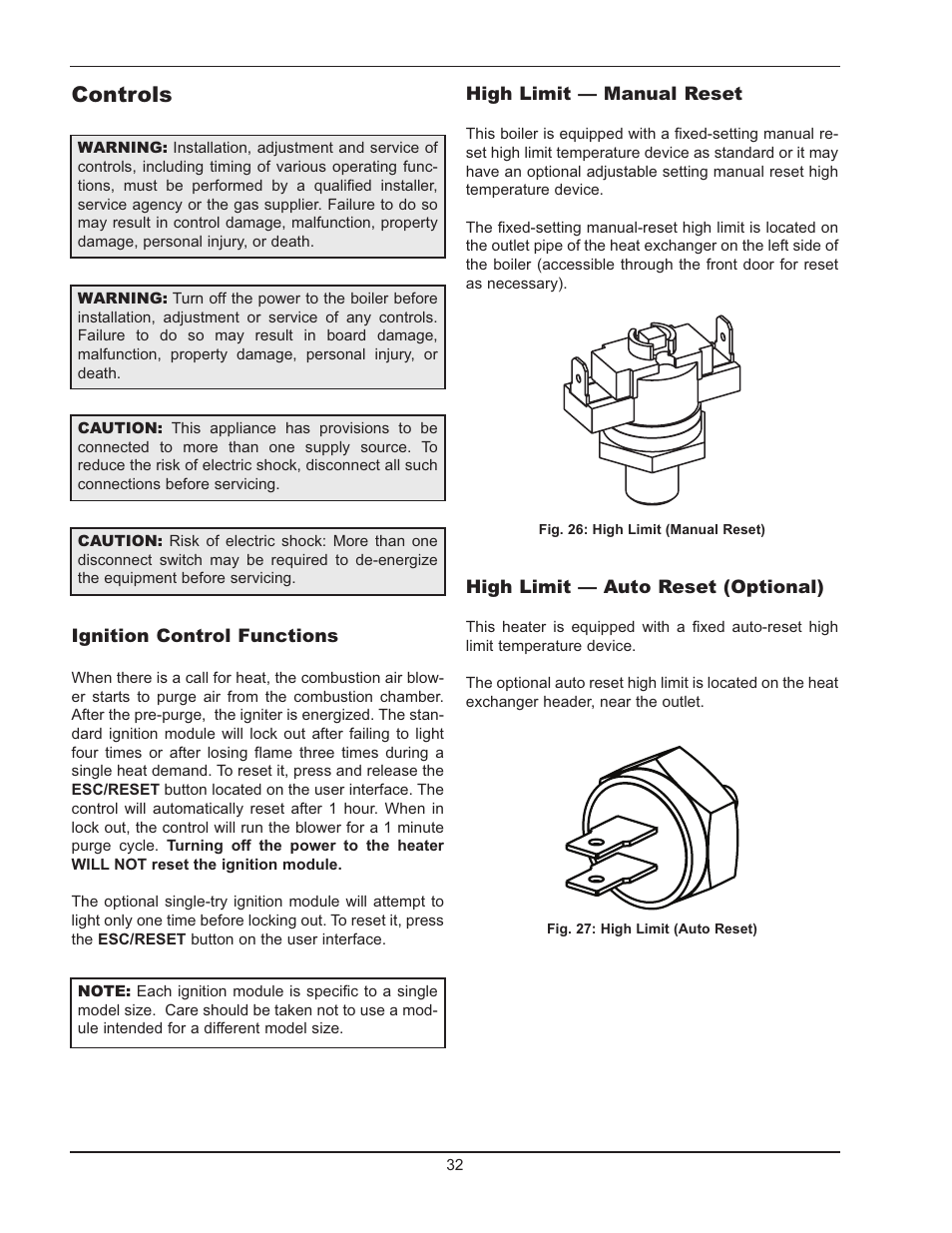 Controls | Raypak 500 User Manual | Page 32 / 56