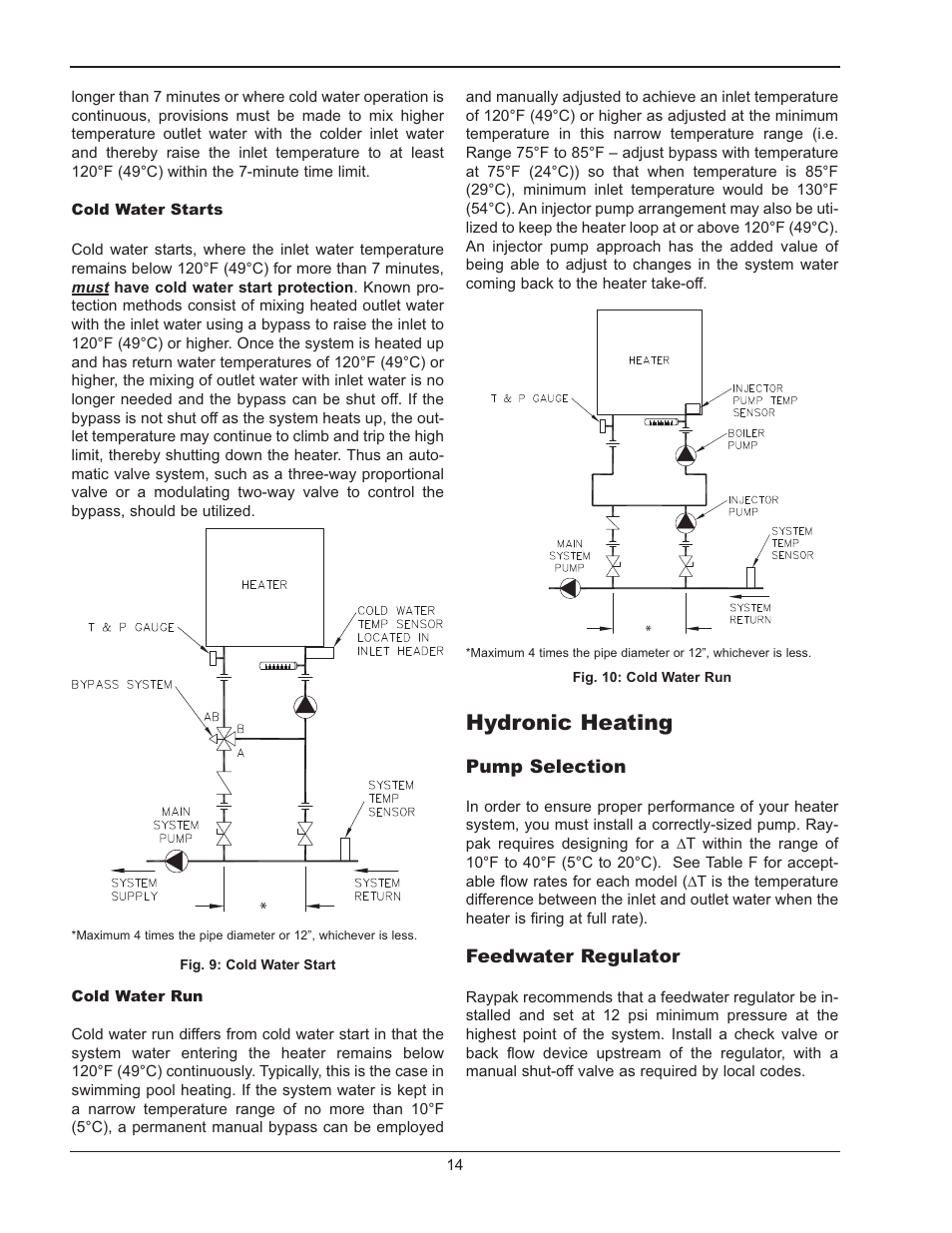 Hydronic heating | Raypak MVB 5042004 User Manual | Page 14 / 56