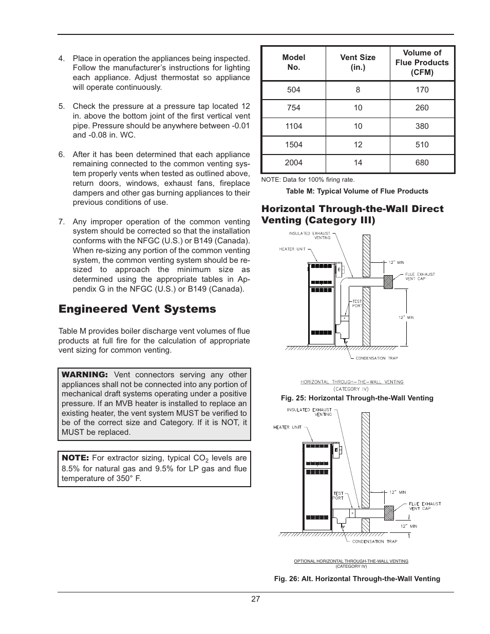 Engineered vent systems | Raypak MVB 5042004 User Manual | Page 27 / 56
