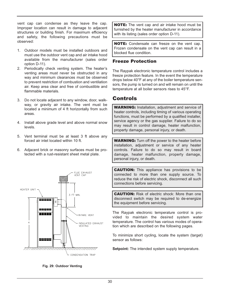 Controls | Raypak MVB 5042004 User Manual | Page 30 / 56