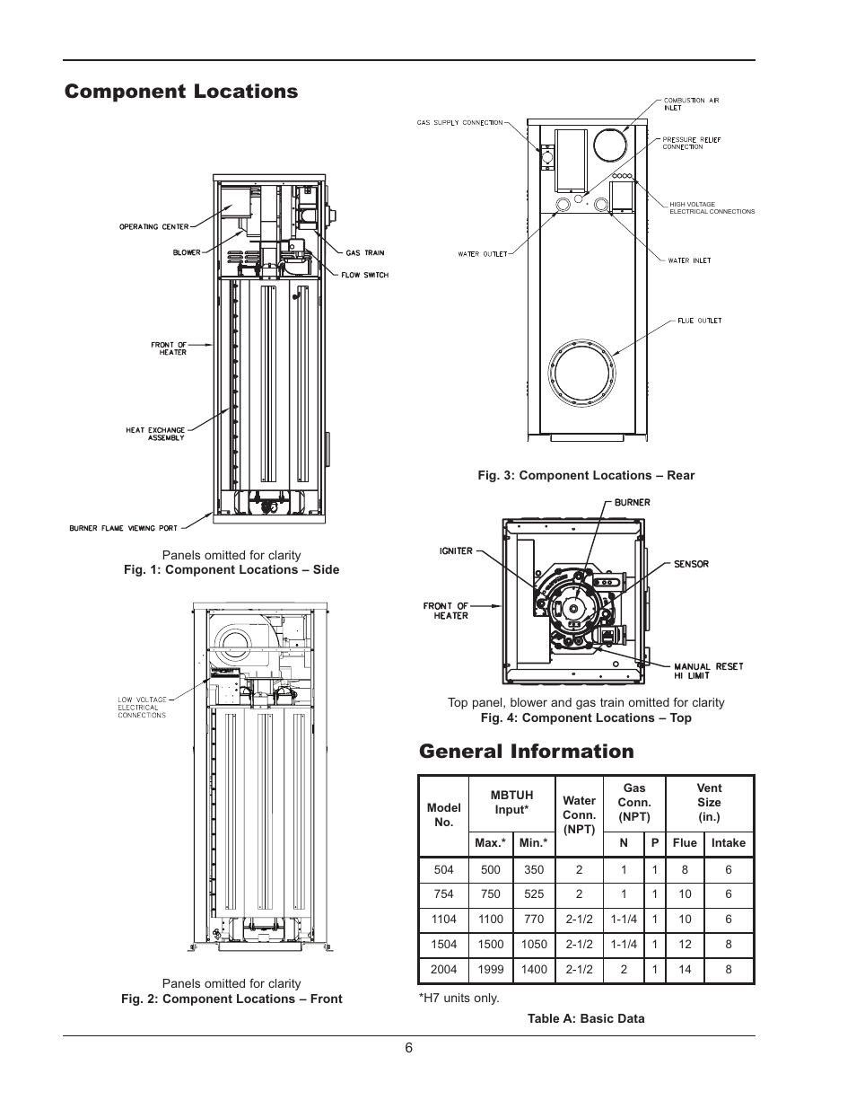 Component locations, General information | Raypak MVB 5042004 User Manual | Page 6 / 56