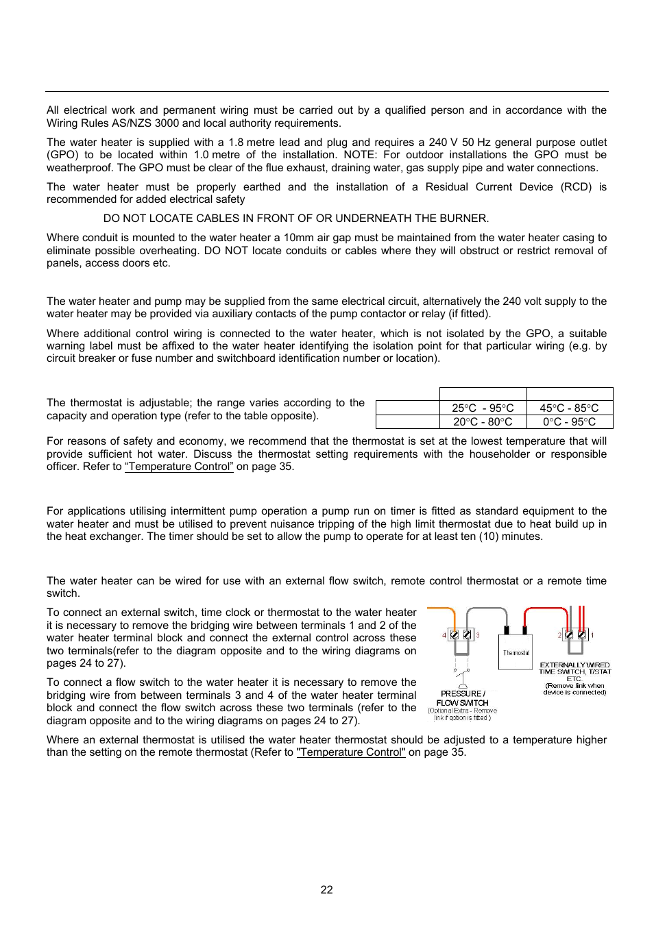 Connections – electrical | Raypak B0109 User Manual | Page 22 / 43