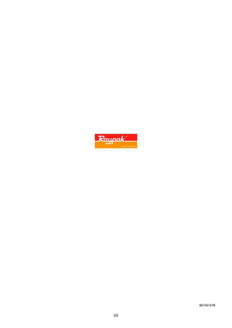 Raypak B0109 User Manual | Page 43 / 43