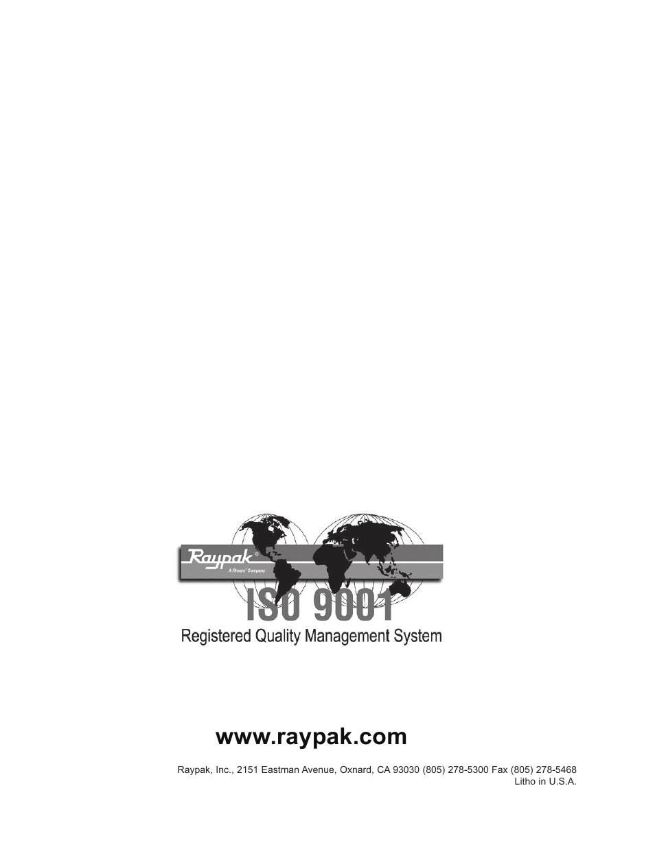 Raypak RAYTHERM 0135B User Manual | Page 40 / 40