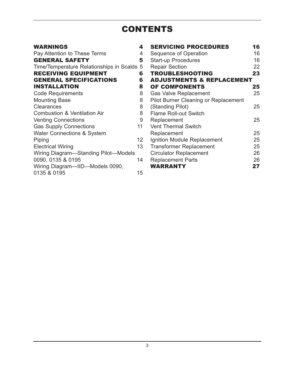 Raypak WH 0195A User Manual | Page 3 / 28
