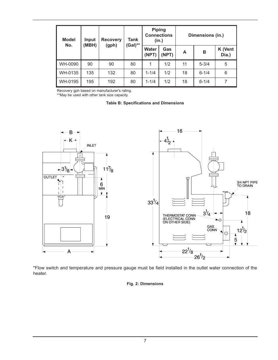 Raypak WH 0195A User Manual | Page 7 / 28