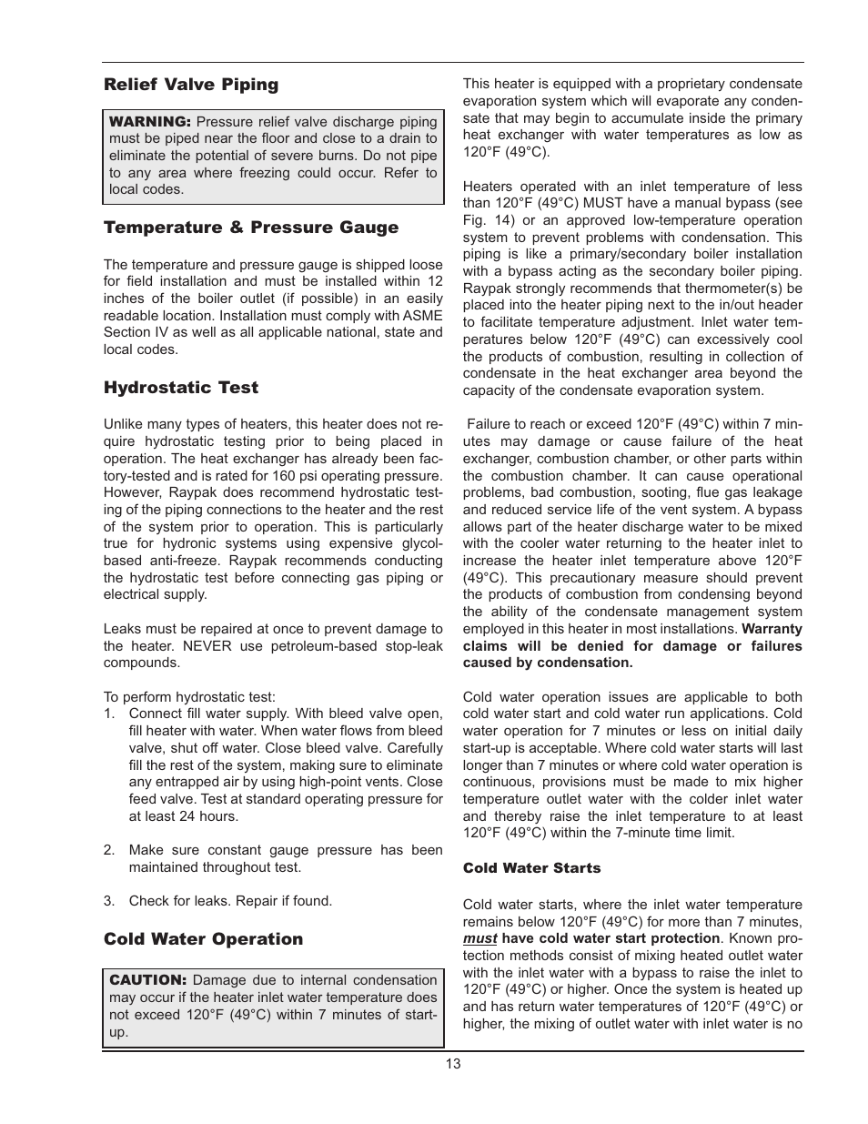 Raypak 503-2003 User Manual | Page 13 / 60